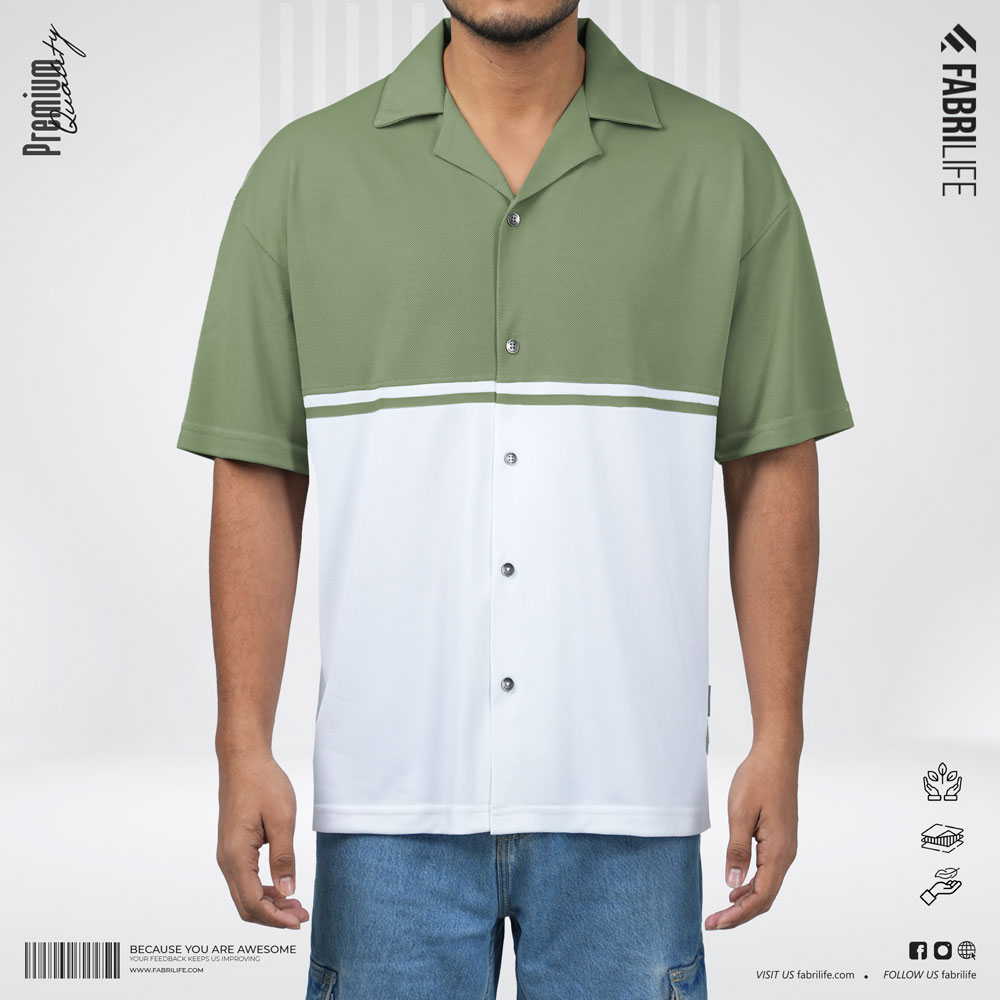 Premium Cuban Shirt - Ice Berg Green